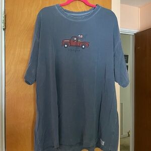 Life is Good Men's T-Shirt, Red Truck, Size XXL